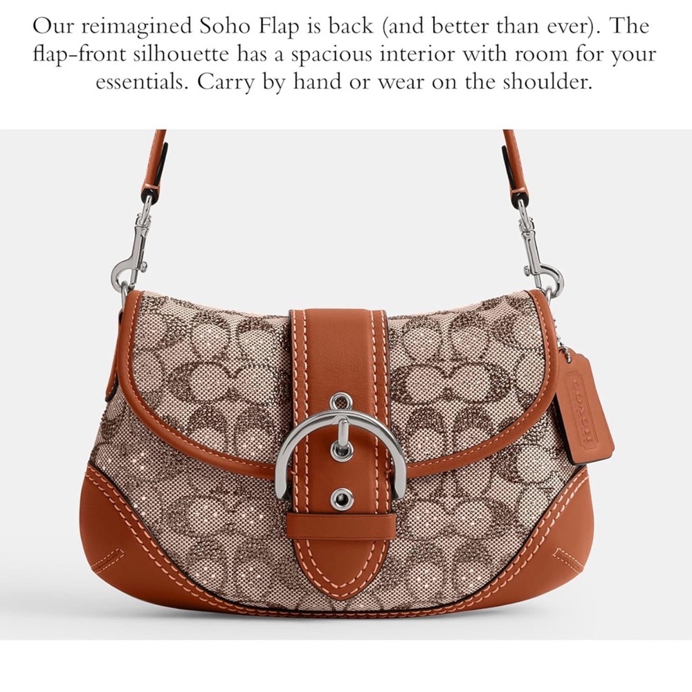 DO NOT BUY ISO Coach Crystal signature jacquard soho flap 26